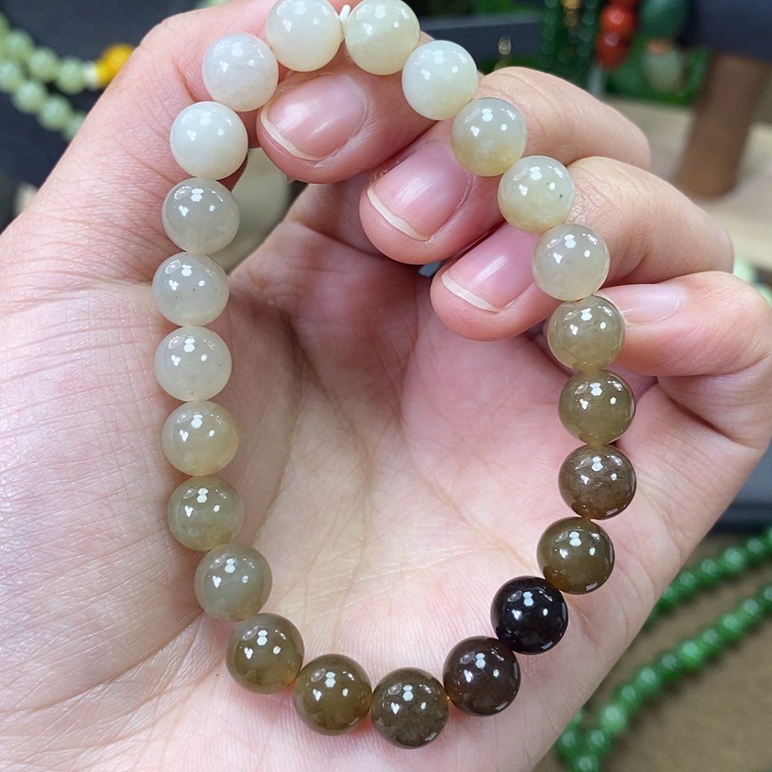 和田玉手串未镶嵌os