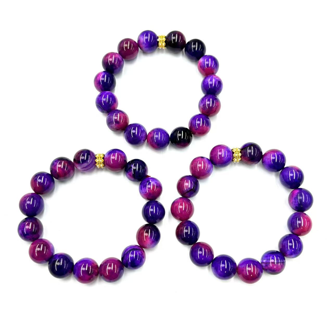 【符老板】s1252-国风设计款紫俱来玛瑙手串-赠礼盒-多样性只发一件