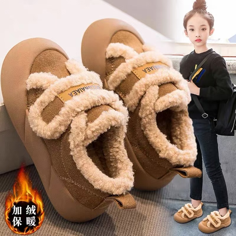 女童鞋2025冬季新款儿童大棉鞋加绒保暖女孩豆豆鞋小童运动勃肯鞋