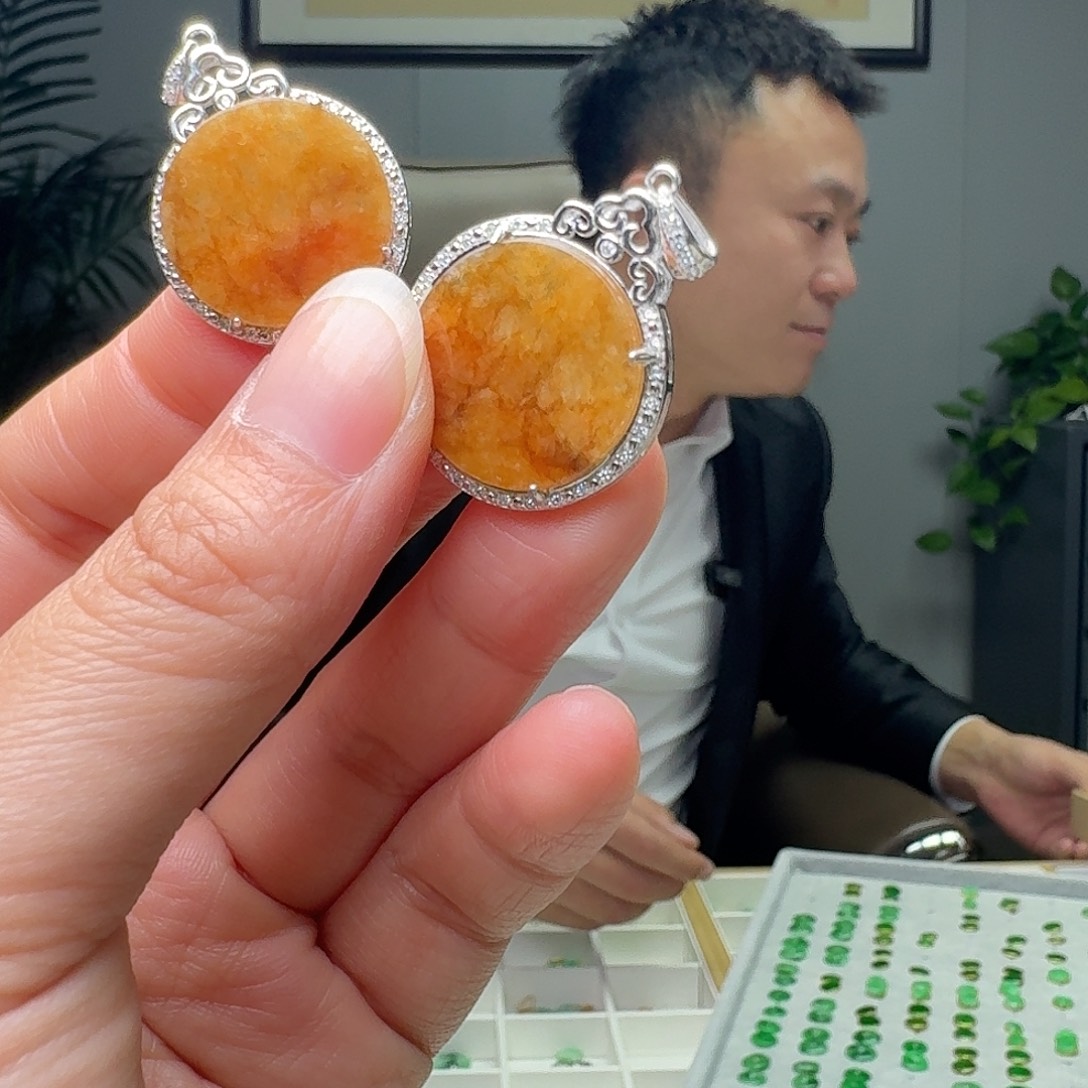 翡翠银S925镶嵌吊坠(不含链)多样性发货其一