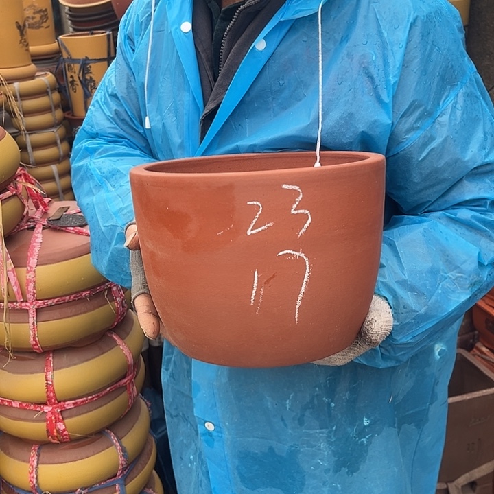 紫砂紫砂花盆和小