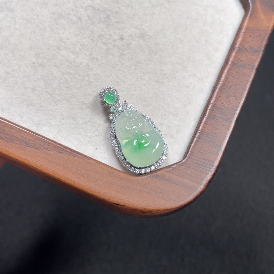 翡翠颈饰银S925镶嵌8659