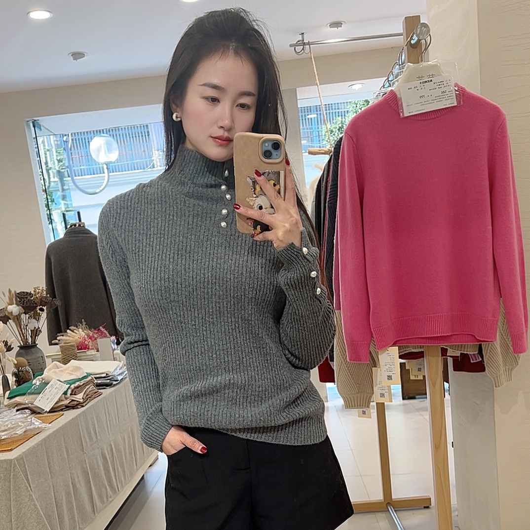 【100%山羊绒】百搭针织简约秋冬半高领纯色打底毛衣