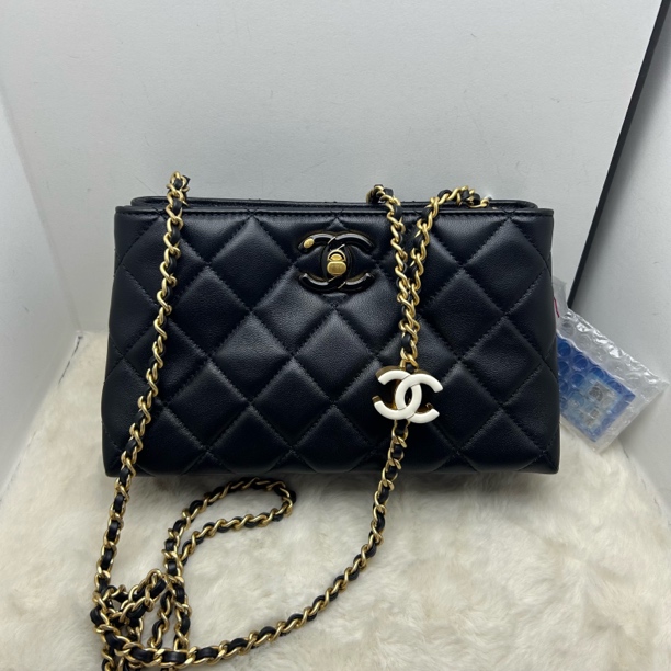 99新 Chanel/香奈儿 24A珐琅双C单肩hobo（可调节）