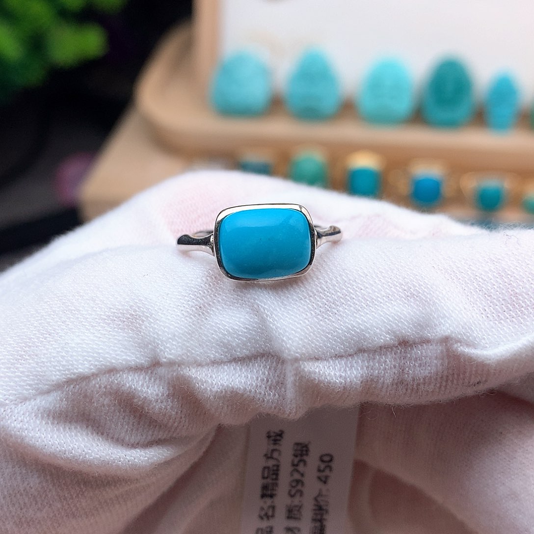 绿松石珠宝奇石银S925镶嵌