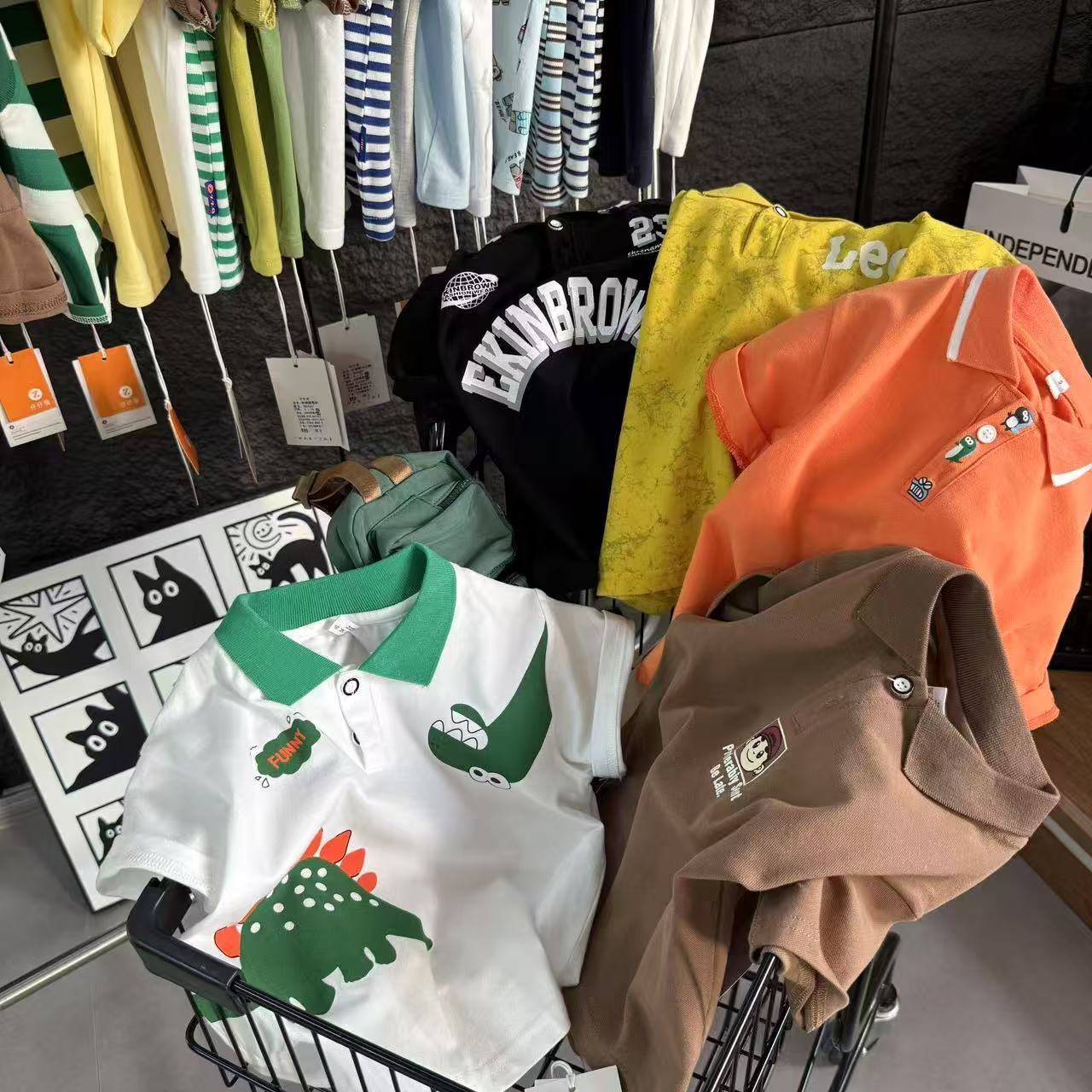 （1-200）夏季儿童时尚卡通短袖T恤（以直播间展示为准）（券