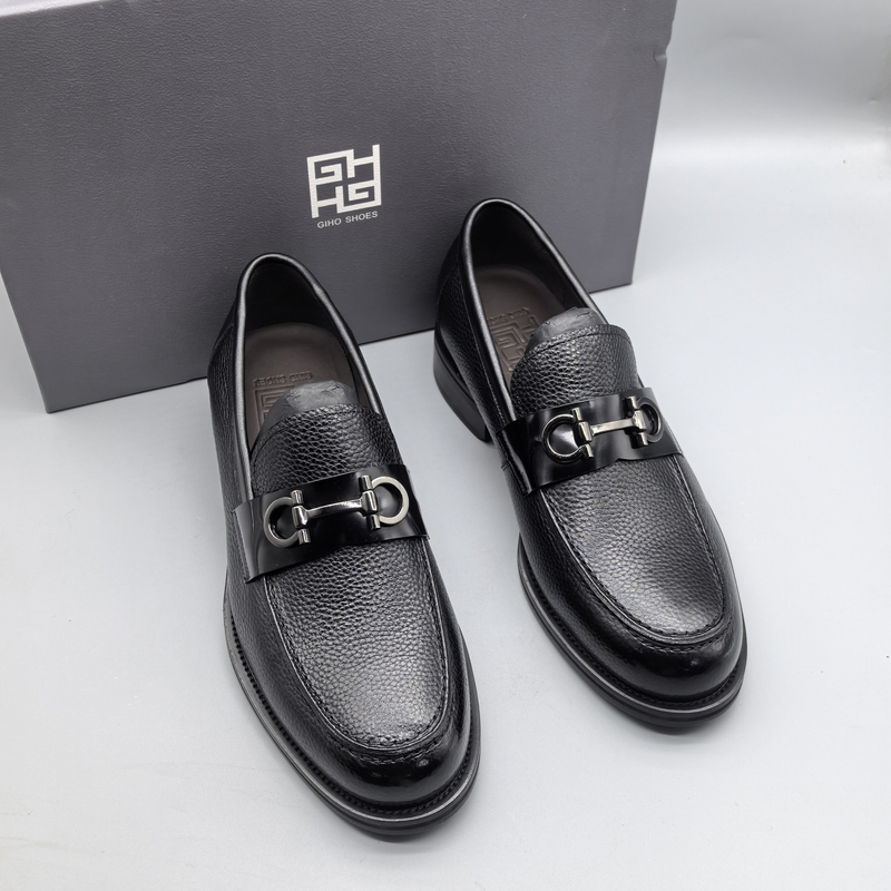 鹿皮固特异全皮底一脚蹬休闲商务乐福皮鞋（190301）