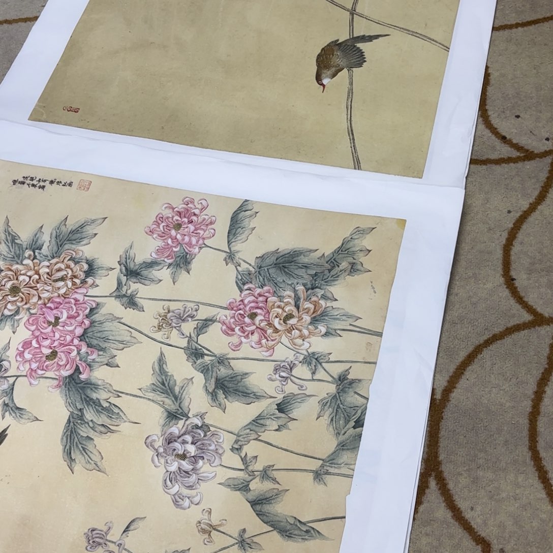 墨***柠国画崇培红老师两张打包刘