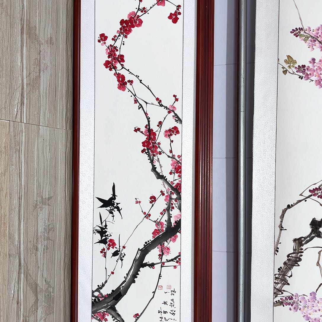 国画书画作品带框163×48