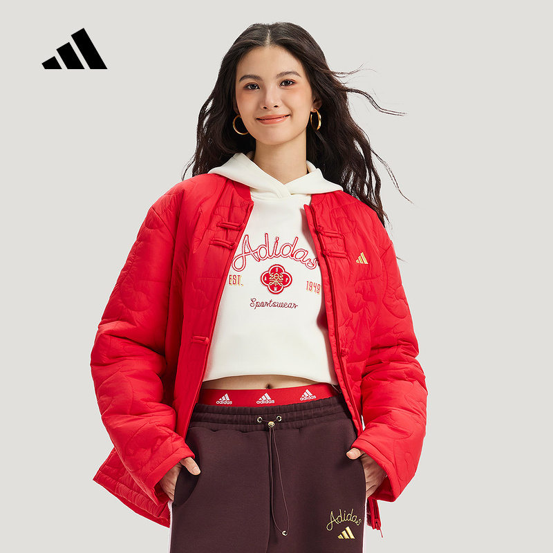 adidas/阿迪达斯双旦礼新中式春中性短棉服 KQ5096