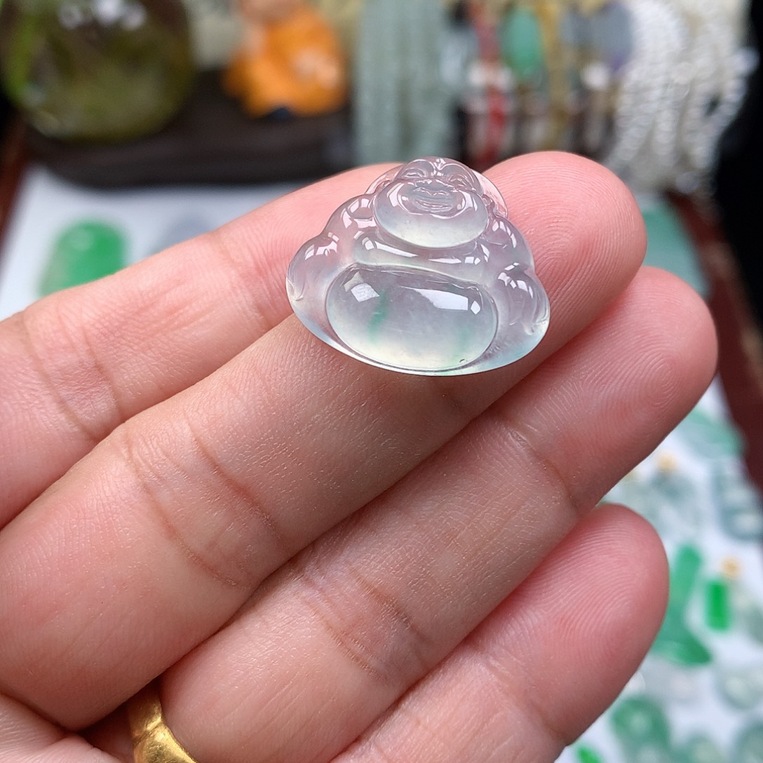 翡翠裸石缅甸天然A货翡翠冰种佛公