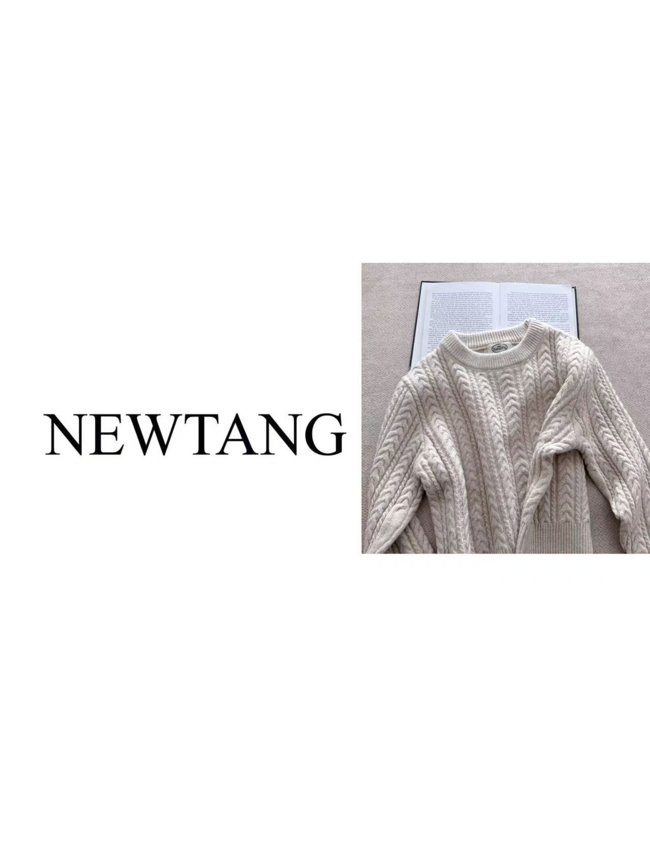 【套头麻花】270长袖宽松时尚百搭套头麻花针织上衣