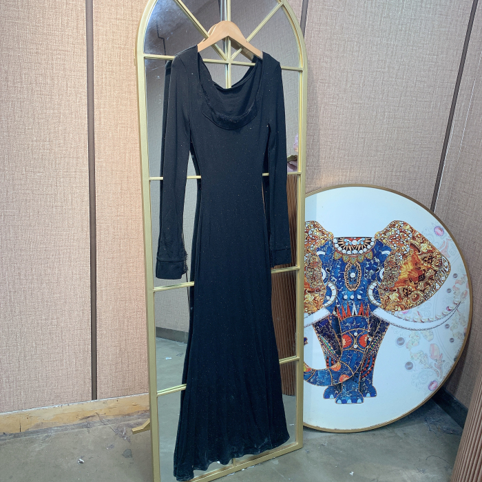 BR648孕妇黑色连衣裙90-110