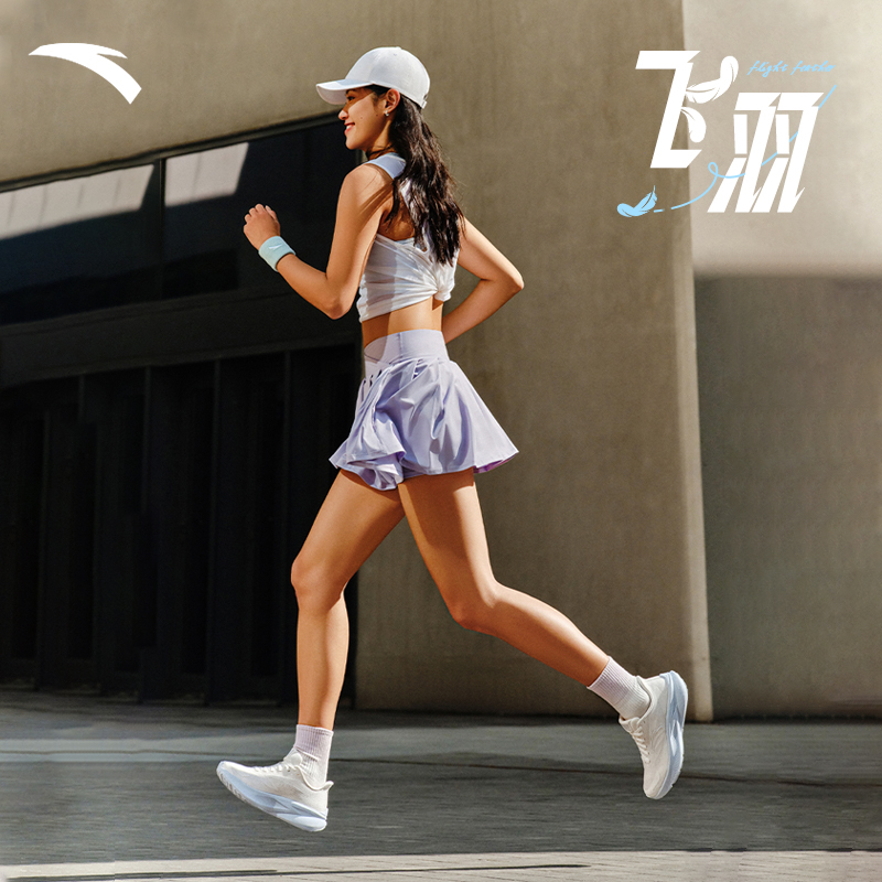 【体测体考】【安踏】飞羽丨缓震跑步鞋女2025夏季新款网面透气舒