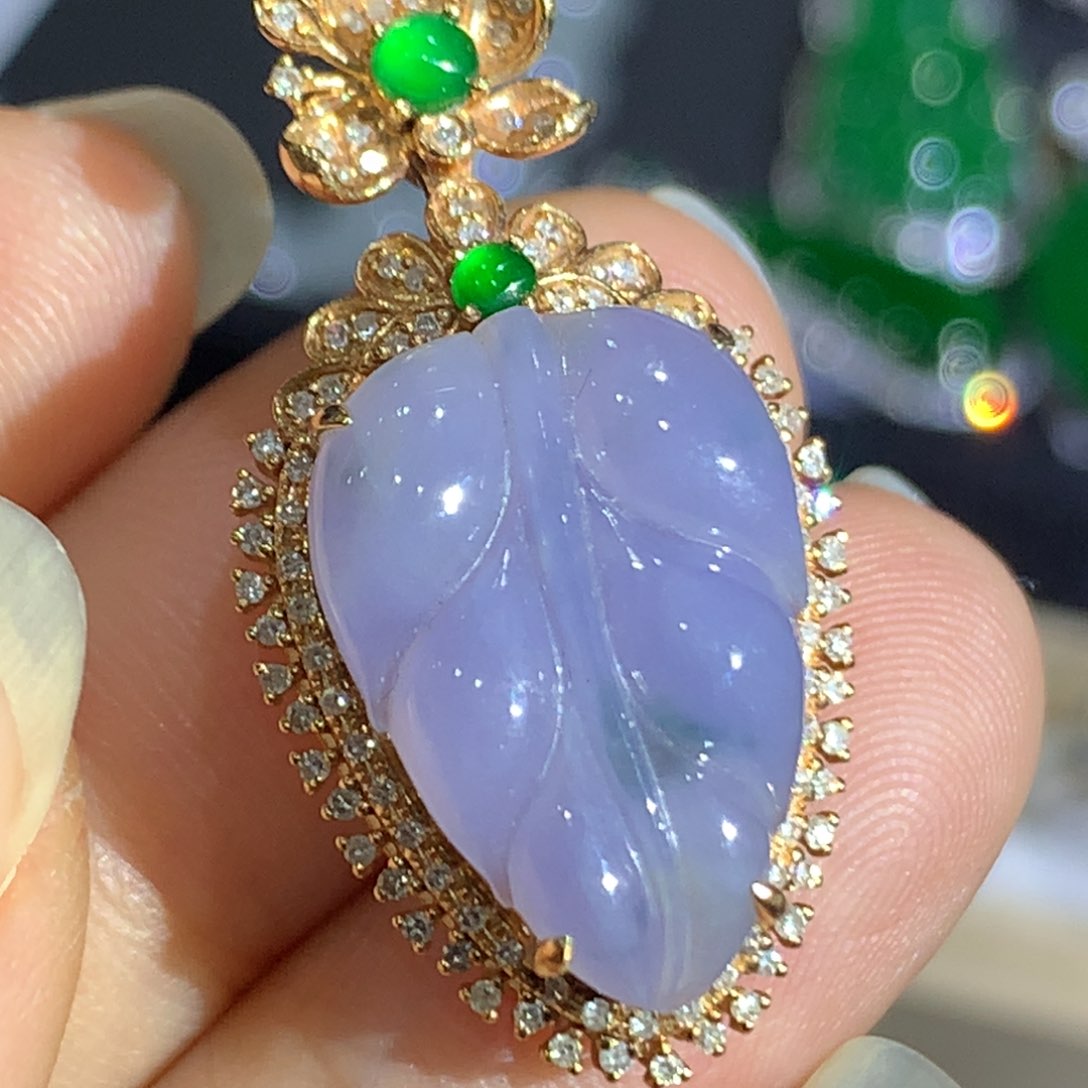 翡翠颈饰18K金镶嵌8、