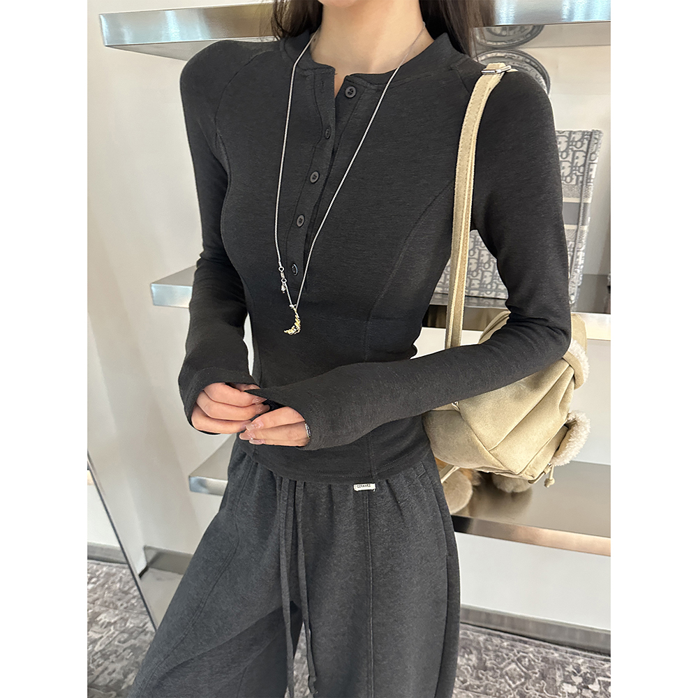 动感少女韩版冬新2025辣妹加绒半开领内搭单穿长袖T恤上衣打底衫