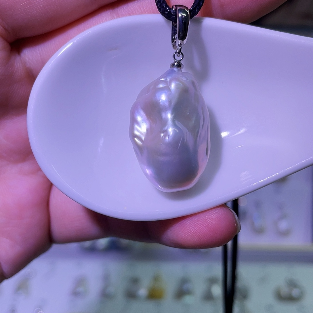 合金天然淡水珍珠吊坠项链淡水珍珠