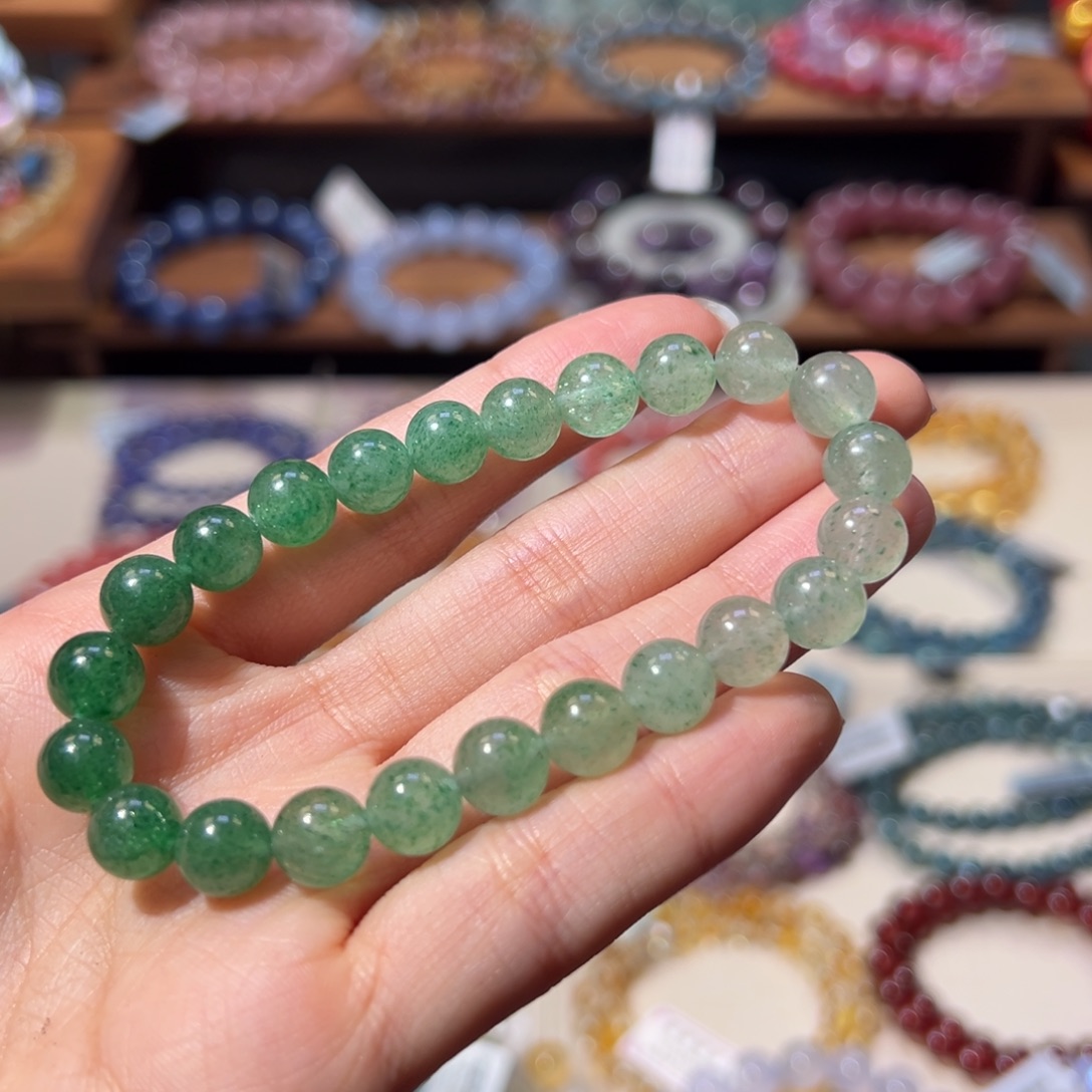 水晶未镶嵌手链8m福利大漏价渐变绿草莓晶