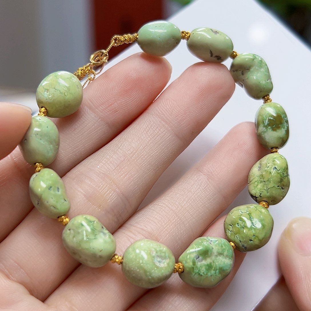 绿松石珠宝奇石18K金镶嵌