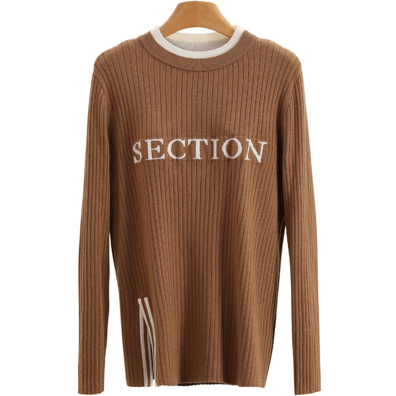 F8003-【M】通勤日常条纹开叉毛衣#XMF58M009