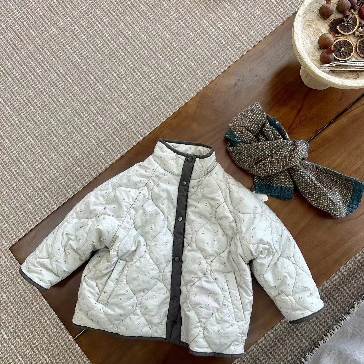 〖姐姐家〗2024冬款儿童萌娃穿搭拼色碎花立领棉袄外套sy3508