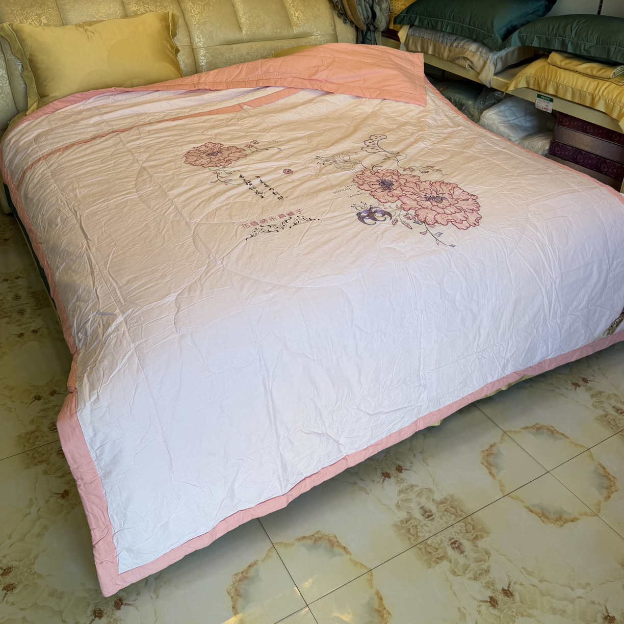 清仓微瑕疵绣花双人纯棉夏被200cmx230cm