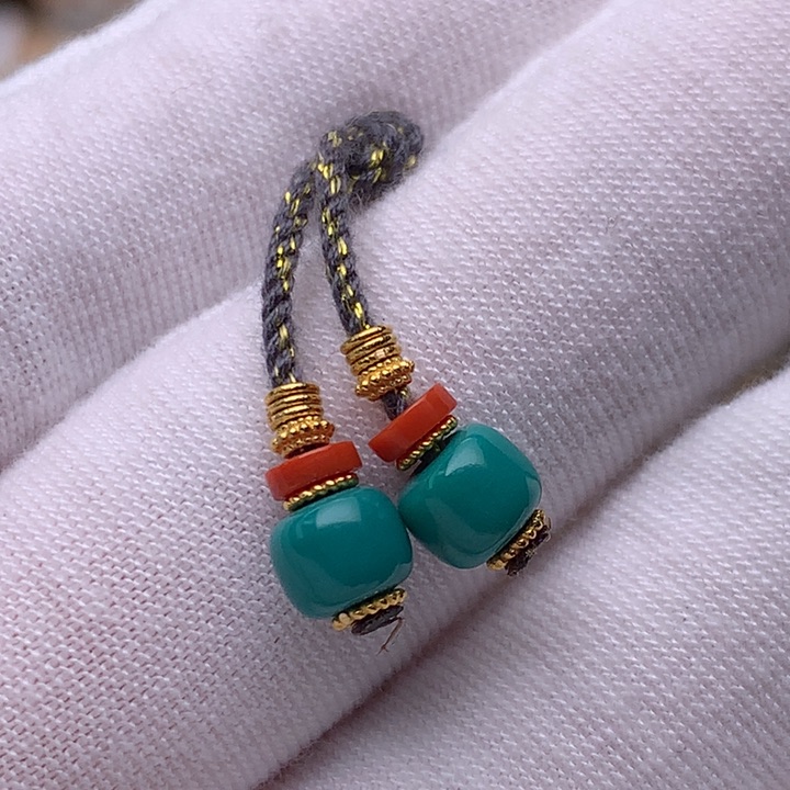 绿松石珠宝奇石18K金镶嵌