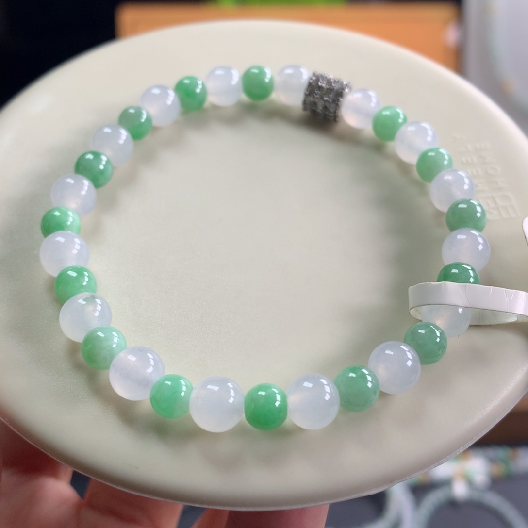 翡翠未镶嵌手链卡5～6