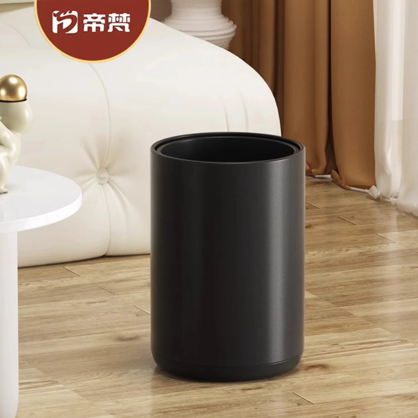 客厅垃圾桶家用新款卧室卫生间厨房双层无盖纸篓办公室高端大气
