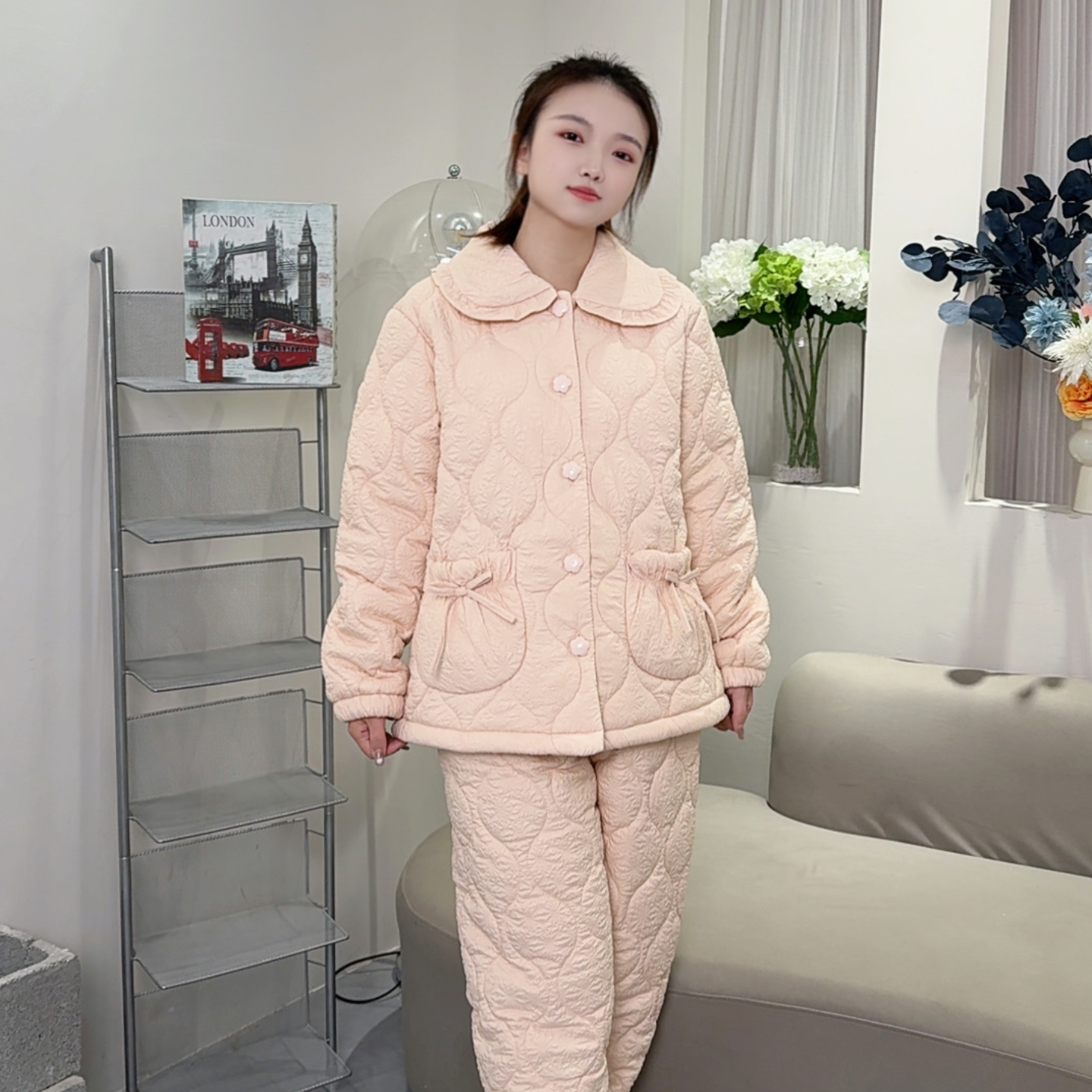 2025新款三层加绒加厚冬季睡衣女士