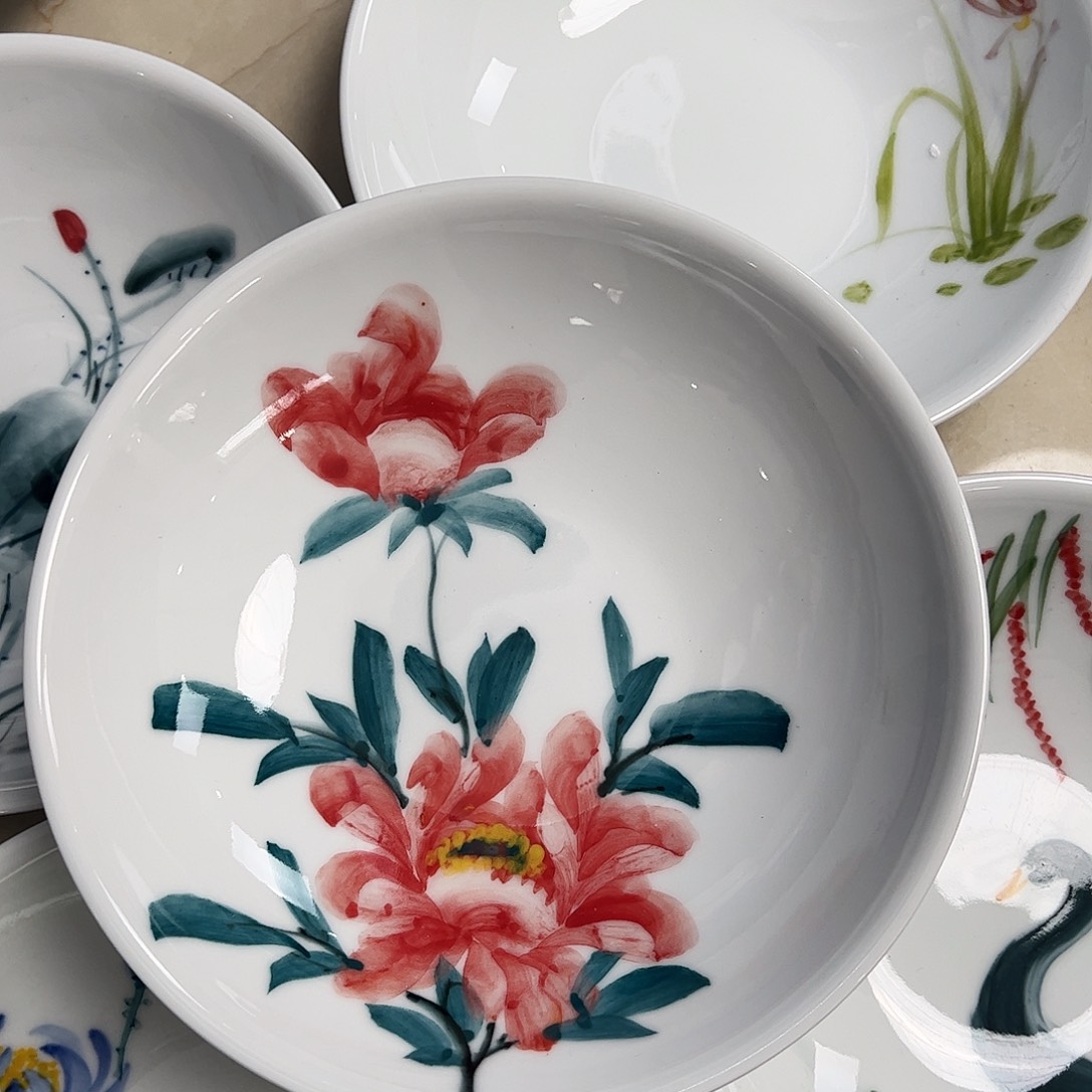 瓷片景德镇陶瓷手工手绘制作