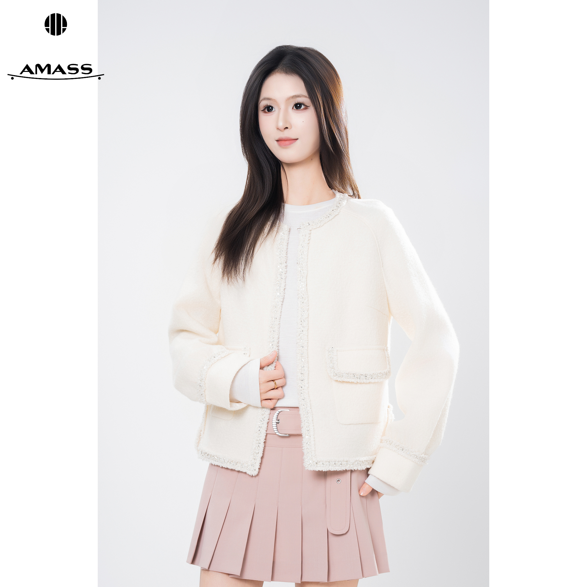 AMASS/阿玛施雅丹风春秋新款圆领时尚纯气质小香风外套女 5400312