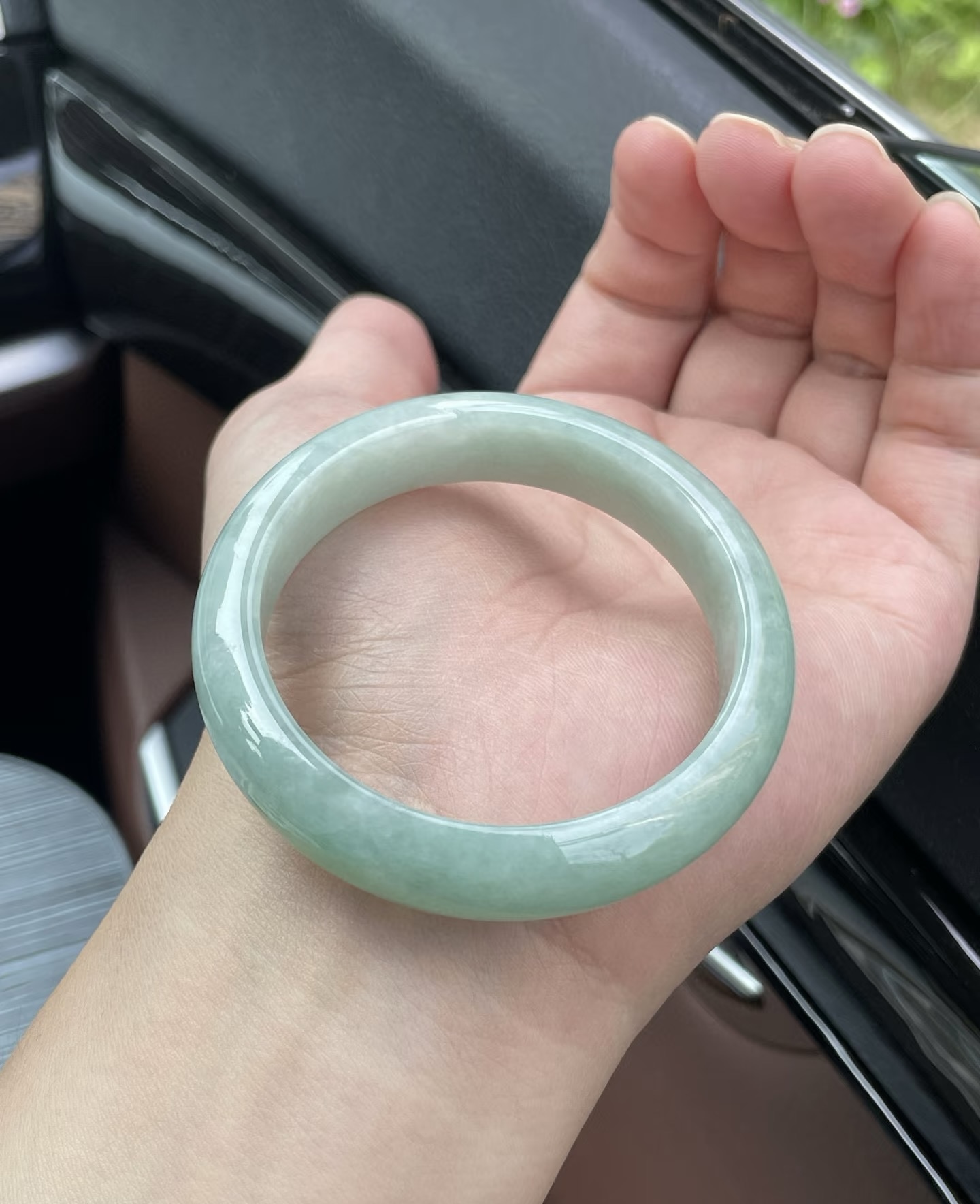 冰诗A货翡翠手镯天然飘花绿玉镯 多样性发货
