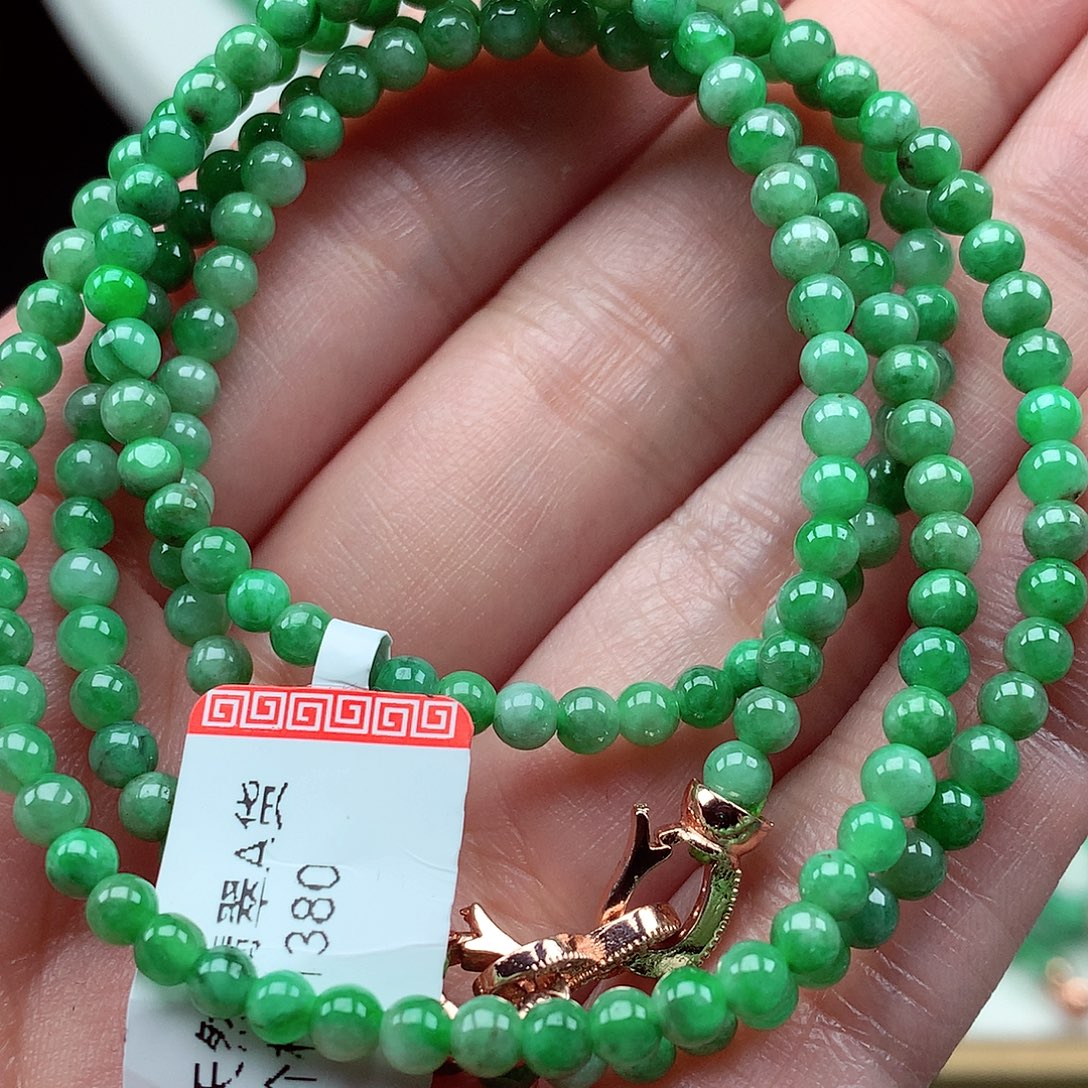 翡翠未镶嵌毛衣链3.6