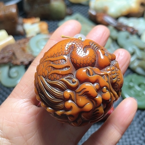 白玉菩提吊坠摆件