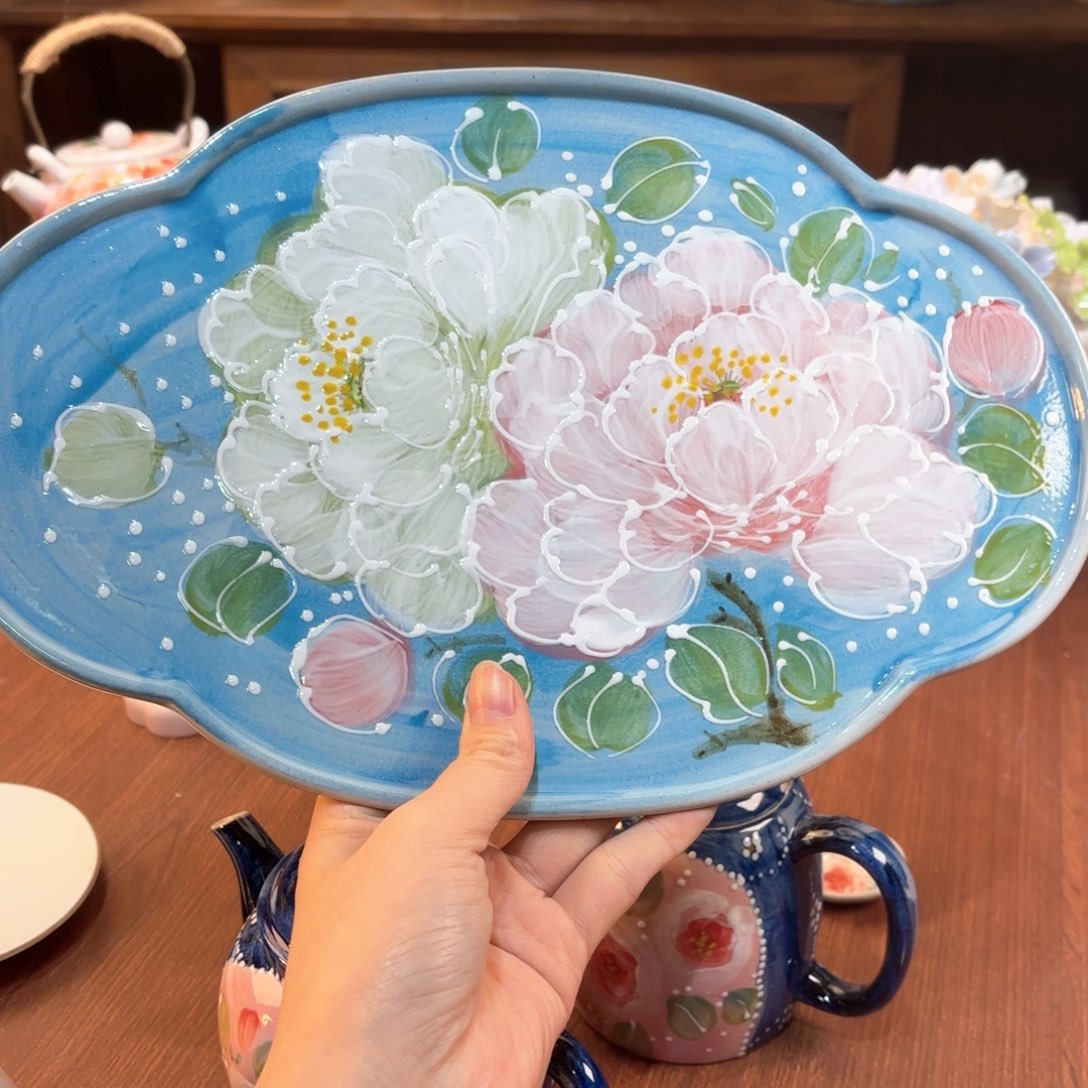 景德镇手绘高温釉下彩陶瓷茶具