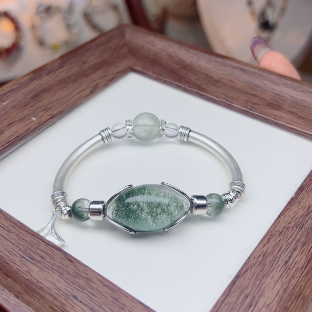 水晶手链未镶嵌菠**敏荷鲁斯之眼 绿幽灵星光潋 定制不退换。