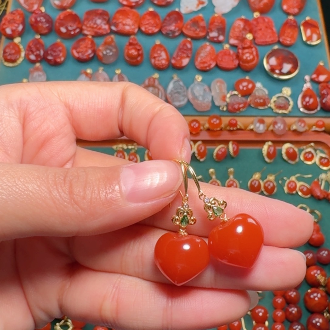 南红玛瑙南红18K金镶嵌