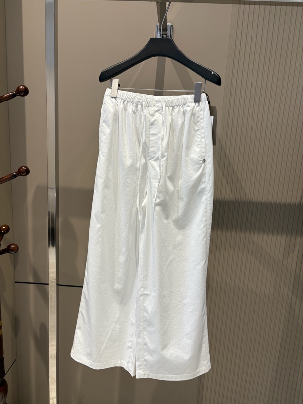 【启恒】松紧腰抽绳阔腿裤1983