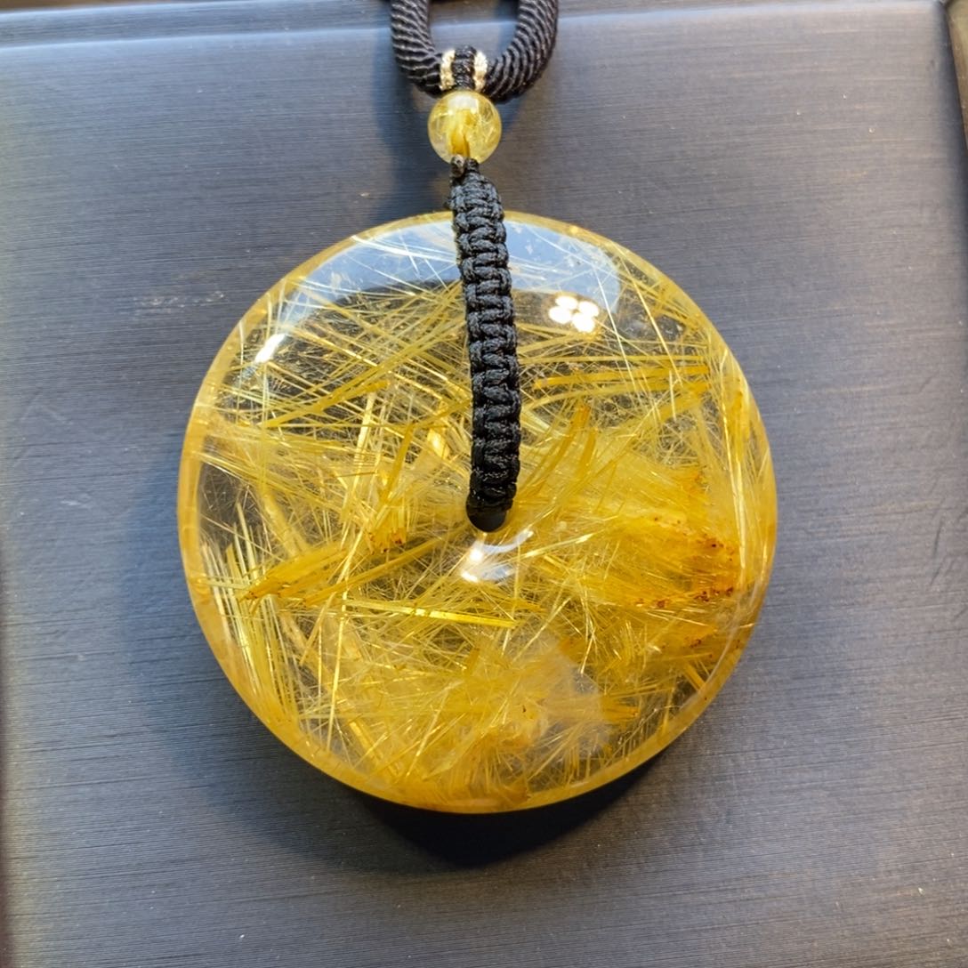 水晶颈饰未镶嵌天然钛晶平安扣吊坠