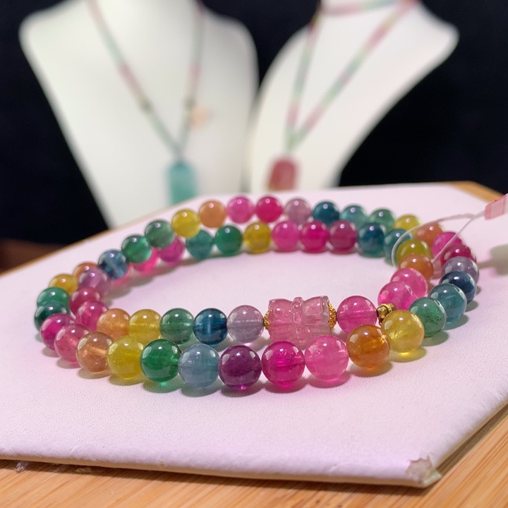 双色碧玺手链未镶嵌