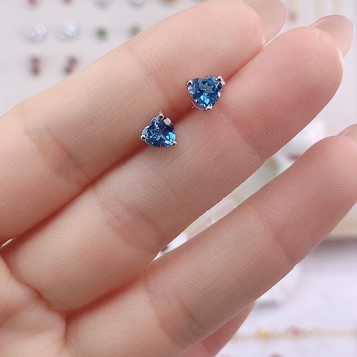 托帕石耳饰银S925镶嵌