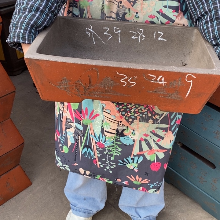 花盆紫砂只顾看手机的