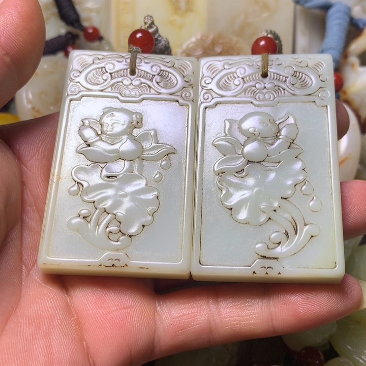 和田玉未镶嵌挂件用****9