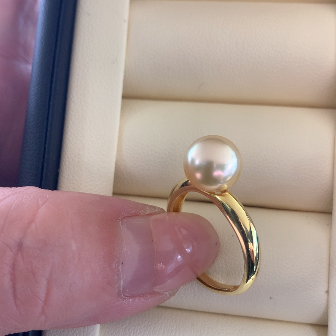 银S925镶嵌戒指海水珍珠