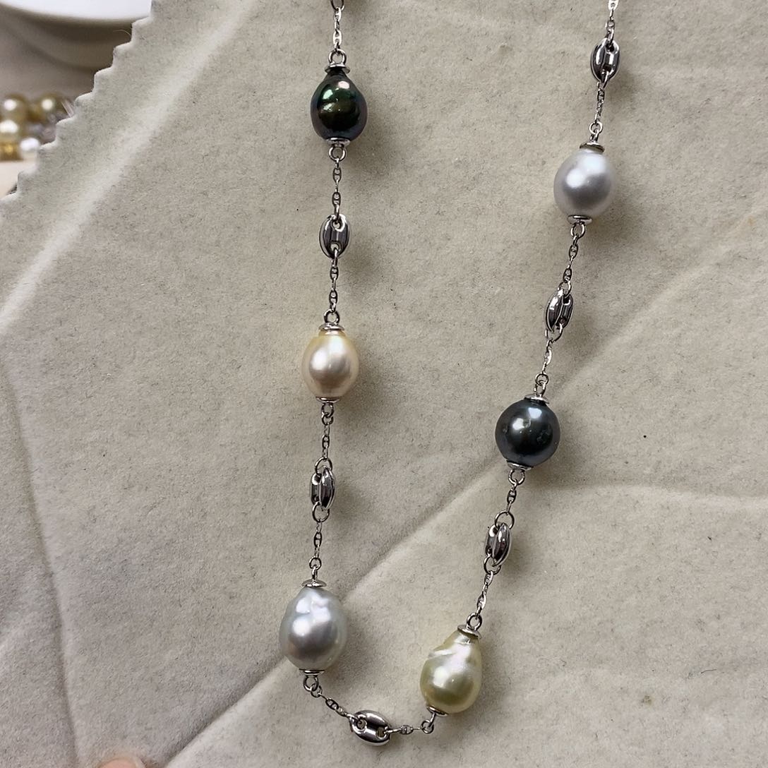 海水珍珠颈饰银S925镶嵌