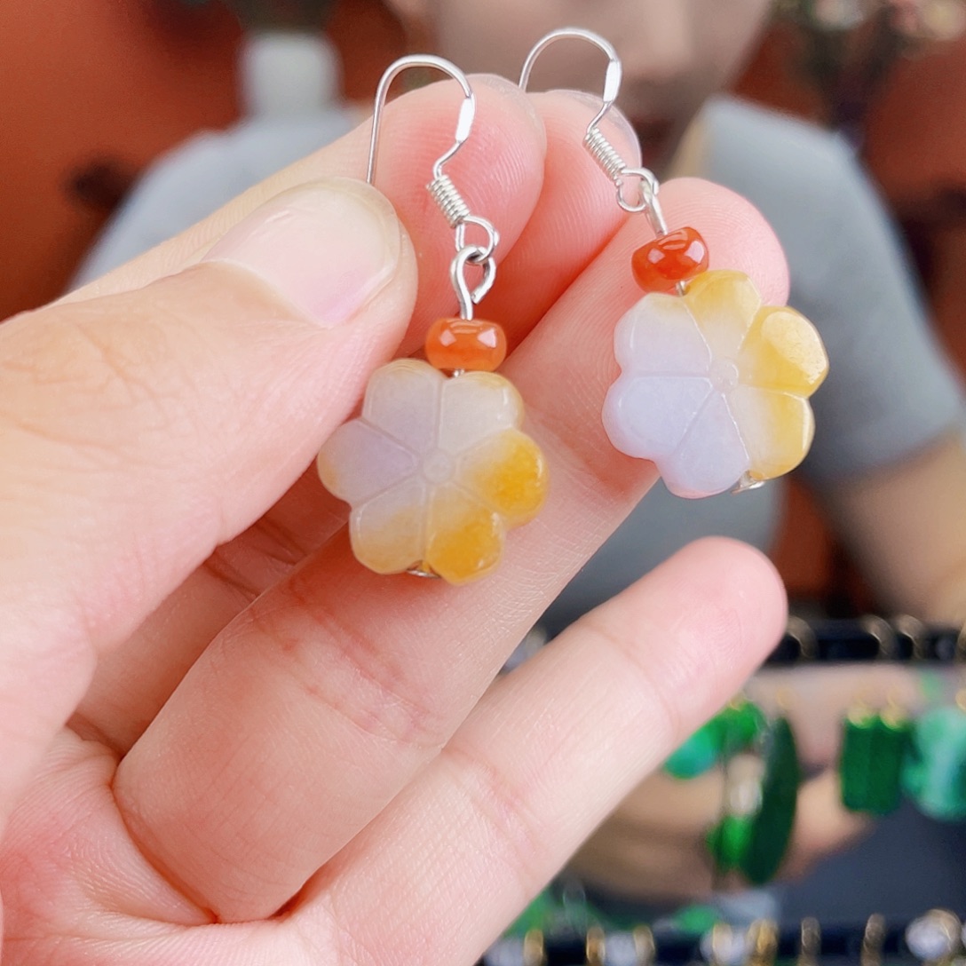 翡翠未镶嵌耳饰饰品