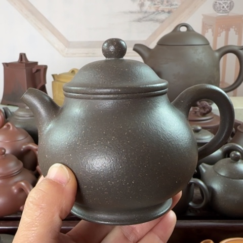 紫砂茶壶梨皮天青240cc