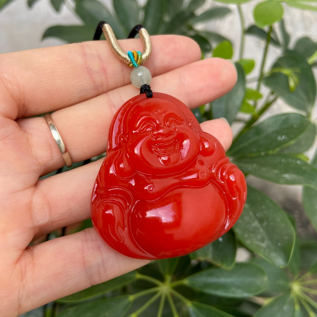 A626柿子红玉佛公国风款式吊坠