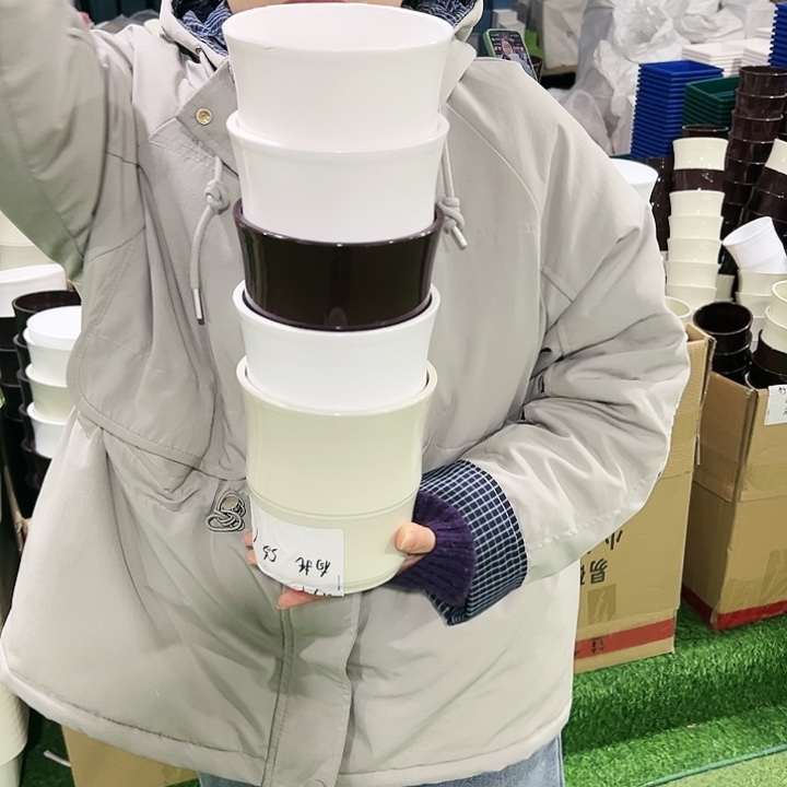 特价竹节口14高14白色带托5只